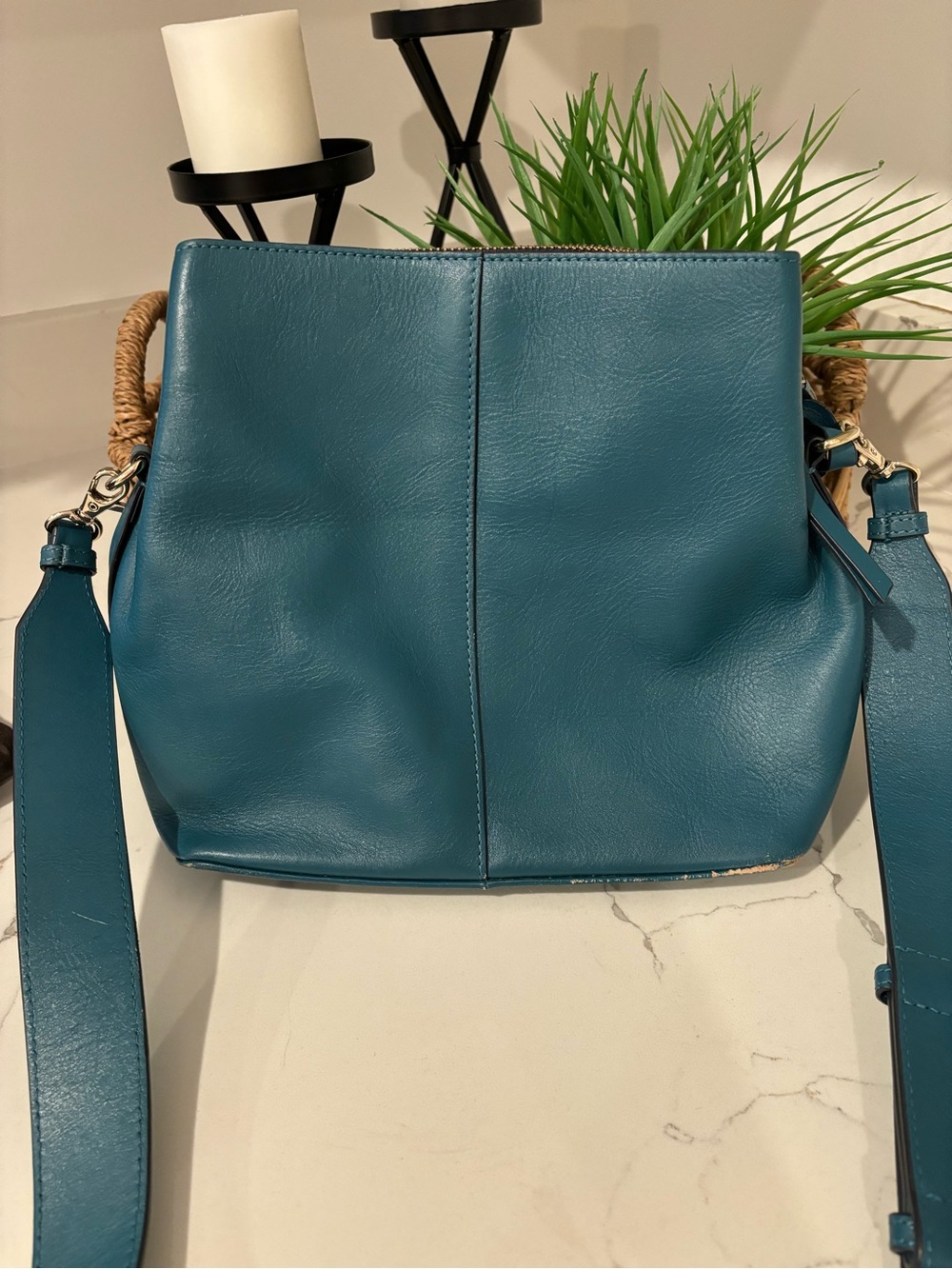 Radley London Dukes Place Crossbody Blue Leather Adjustable Strap with Dustcover - Picture 3 of 15